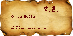 Kurta Beáta névjegykártya