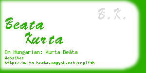 beata kurta business card